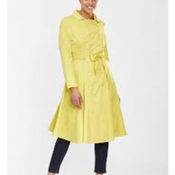 Collectif Korrina Yellow Swing Coat M. NWOT - Picture 2 of 13